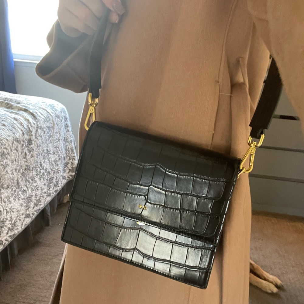 JW Pei vegan leather croc shoulder bag